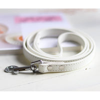HKM-9465021 Leather Pet Leash and Collar Set - Small and Medium Sizes Available