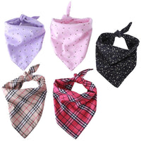 HKM-946515 Double Cotton Triangle Scarf for Dogs - Stylish Pet Accessory in Multiple Sizes