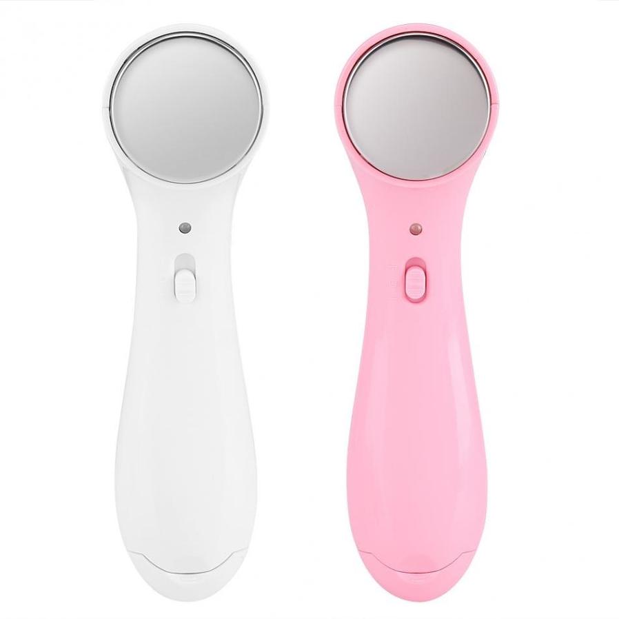 HKM-946515 Ultrasonic Facial Massager for Skin Tightening, Anti-Aging and Pore Cleansing, White/Pink