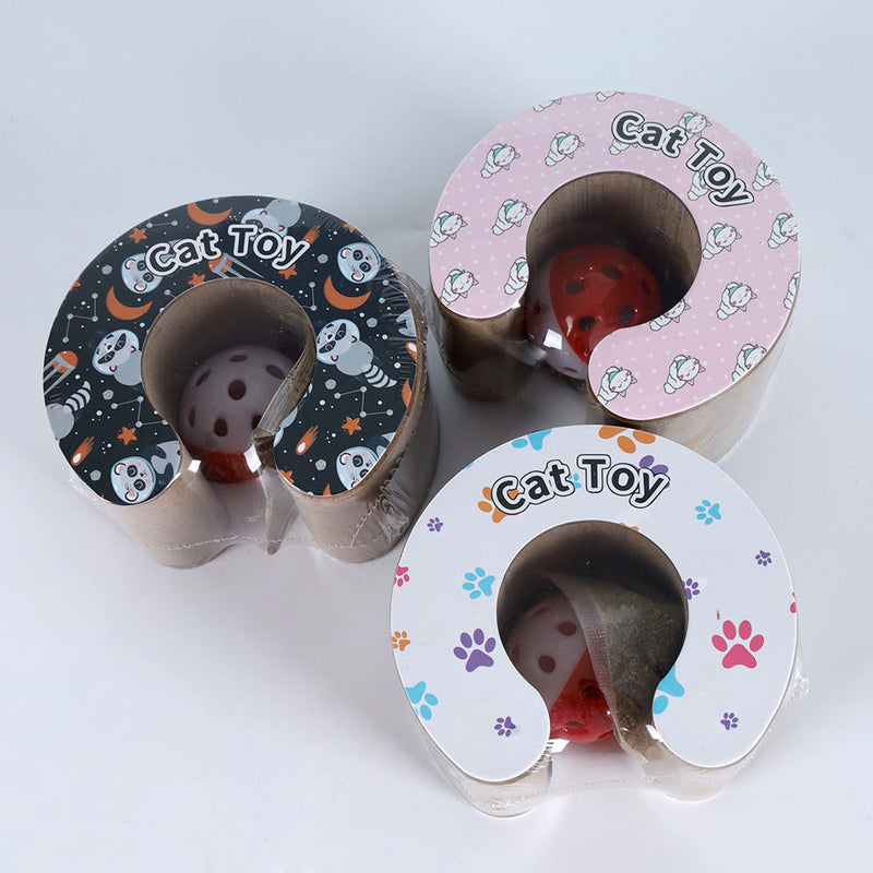 HKM-9465405 Accordion Cat Scratch Board with Changeable Track Balls - Corrugated Paper Cat Toy in Pink, Black, White