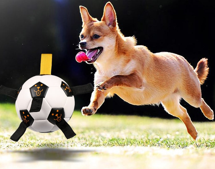 HKM-9466045 Multifunctional TPU Dog Training Ball with Rope – 17CM Outdoor Play Toy