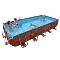 HKM-946643 Large Rectangular Above Ground Family Swimming Pool with Metal Frame