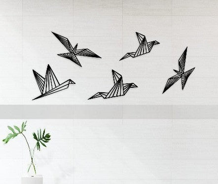 HKM-946707 Modern Nature-Inspired Acrylic Wall Art – Beautiful Birds Design, Glossy Finish, 35 × 15 Inches