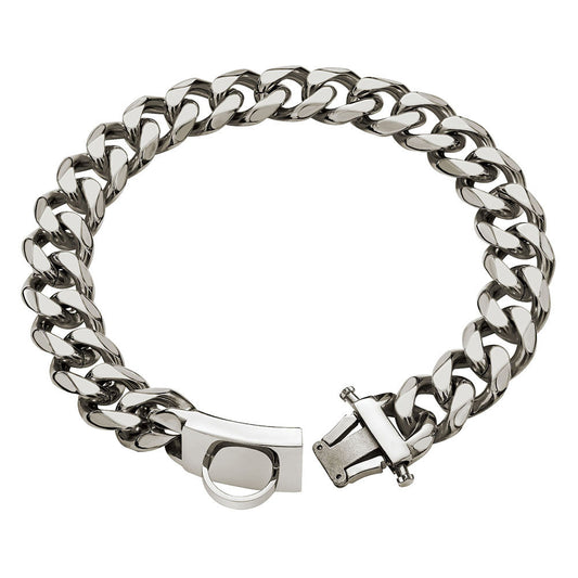 HKM-9467197 Durable Stainless Steel Dog Collar for Medium and Large Breeds - Anti-Bite Chain Design, Multiple Sizes Available