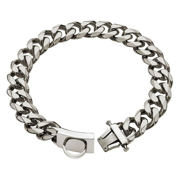 HKM-9467197 Durable Stainless Steel Dog Collar for Medium and Large Breeds - Anti-Bite Chain Design, Multiple Sizes Available
