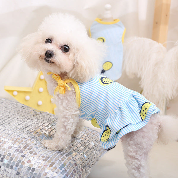 HKM-9467581 Lightweight Cotton Pet Dress and Vest Set in Multiple Colors and Sizes