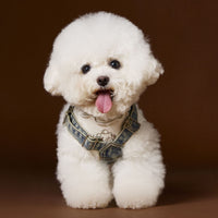 HKM-9470781 Denim Suspender Skirt for Small and Medium Dogs - Casual Sleeveless Design, 100% Cotton