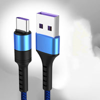 HKM-947155 Type-C Fast Charging Data Cable with 5A Current - 25cm Length, Single Head Connector