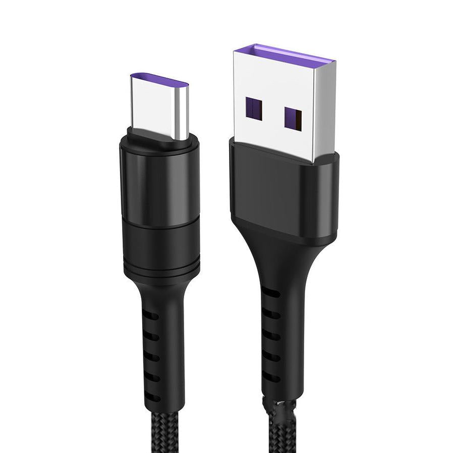 HKM-947155 Type-C Fast Charging Data Cable with 5A Current - 25cm Length, Single Head Connector