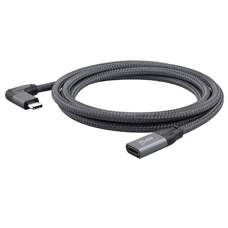 HKM-947155 USB 3.1 Male to Female Adapter Cable with 90° Elbow Design for Fast Charging and Data Transfer - 0.2m