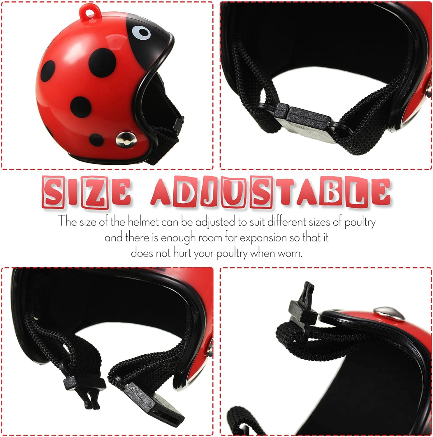 HKM-9472445 Adjustable Chicken Helmet with Sponge Lining - Protective Headwear for Small Pets and Birds