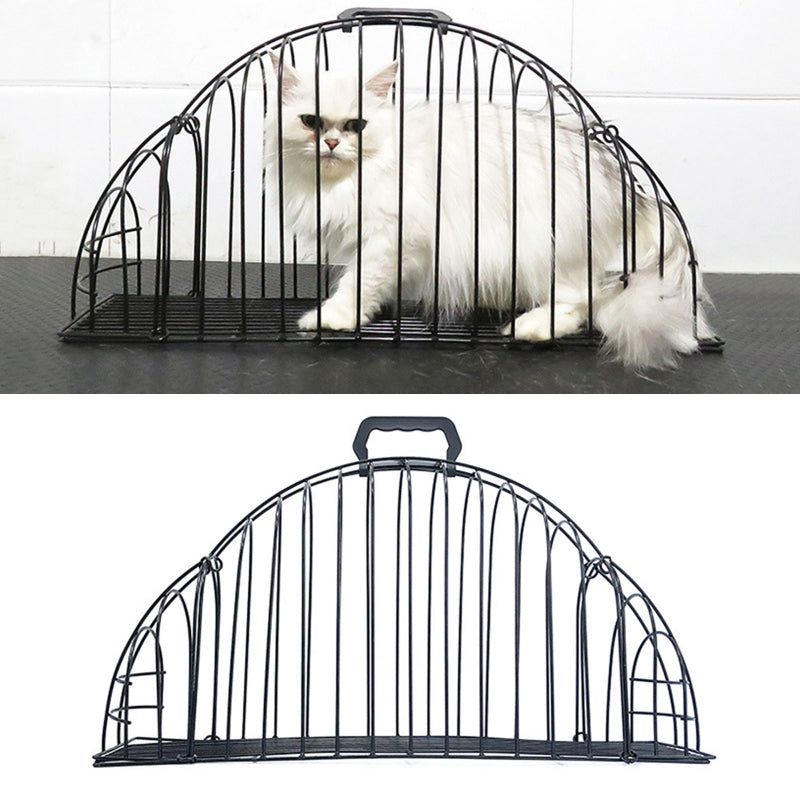 HKM-9472829 Stainless Steel Cat Bath and Transport Cage for Pets Under 3 kg - Compact Size 46.5*14*17.5cm