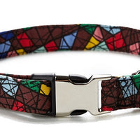 HKM-9472957 Colorful Ethnic Style Semi-Metal Buckle Collar for Pets - G-6235