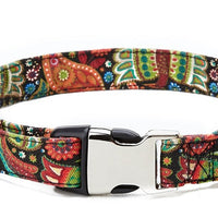 HKM-9472957 Colorful Ethnic Style Semi-Metal Buckle Collar for Pets - G-6235