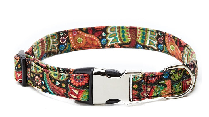 HKM-9472957 Colorful Ethnic Style Semi-Metal Buckle Collar for Pets - G-6235