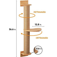 HKM-9474621 Wooden Cat Climbing Frame with Flax Cordage Wall Jumping Platform