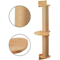 HKM-9474621 Wooden Cat Climbing Frame with Flax Cordage Wall Jumping Platform