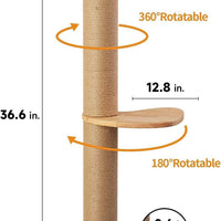 HKM-9474621 Wooden Cat Climbing Frame with Flax Cordage Wall Jumping Platform