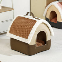 HKM-9475005 Foldable Dog House Kennel Bed Mat for Small and Medium Pets, Winter Warm Cat Nest, Puppy Cave Sofa