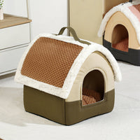 HKM-9475005 Foldable Dog House Kennel Bed Mat for Small and Medium Pets, Winter Warm Cat Nest, Puppy Cave Sofa