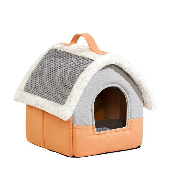 HKM-9475005 Foldable Dog House Kennel Bed Mat for Small and Medium Pets, Winter Warm Cat Nest, Puppy Cave Sofa