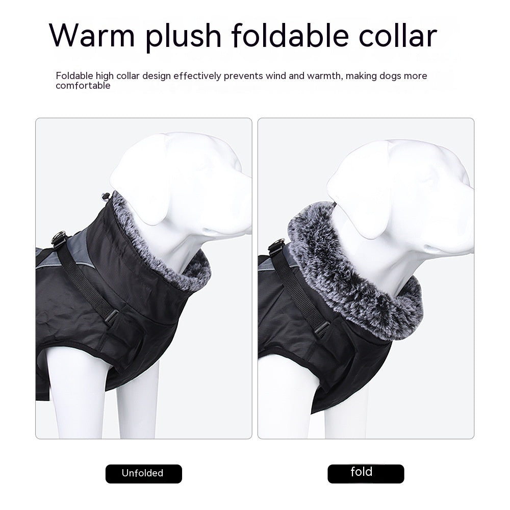 HKM-9475389 Reflective Padded Coat for Pets - Waterproof Cotton in Various Colors and Sizes