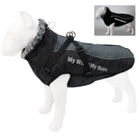HKM-9475389 Reflective Padded Coat for Pets - Waterproof Cotton in Various Colors and Sizes