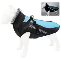 HKM-9475389 Reflective Padded Coat for Pets - Waterproof Cotton in Various Colors and Sizes