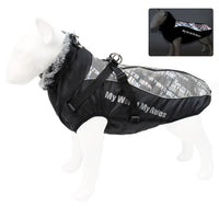 HKM-9475389 Reflective Padded Coat for Pets - Waterproof Cotton in Various Colors and Sizes