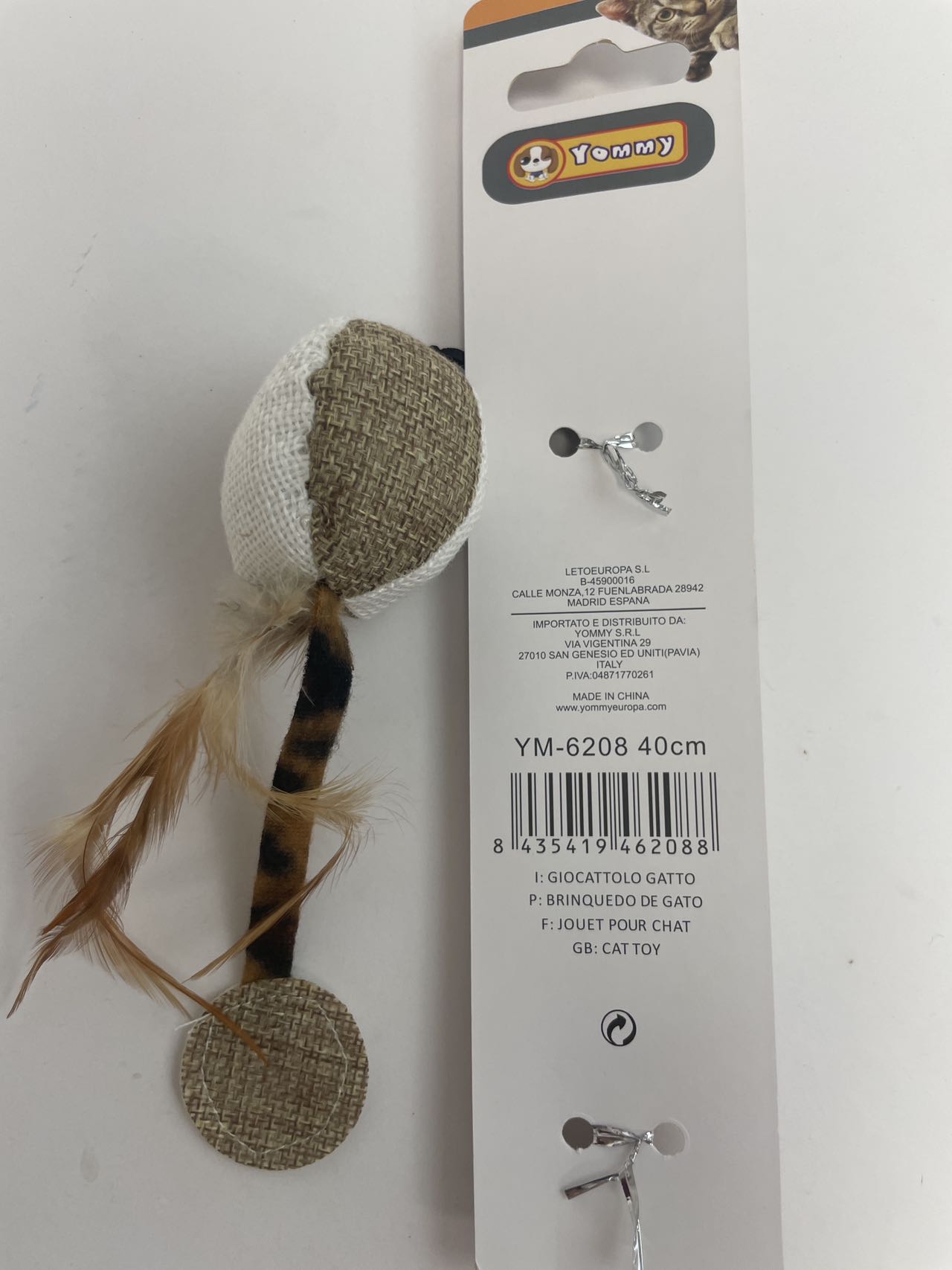 HKM-9475773 Feather Cat Teaser Toy with Small Ball for Interactive Play