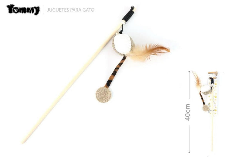 HKM-9475773 Feather Cat Teaser Toy with Small Ball for Interactive Play