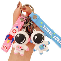 HKM-947603 Creative Astronaut Keychain - PVC 3D Spaceman Charms for Car Keys