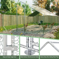 HKM-9476413 Large Walk-in Chicken Coop with Galvanized Wire, Waterproof and UV-Resistant Cover, 10' L x 20' W x 6.56' H