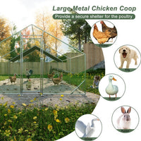 HKM-9476413 Large Walk-in Chicken Coop with Galvanized Wire, Waterproof and UV-Resistant Cover, 10' L x 20' W x 6.56' H
