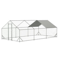 HKM-9476413 Large Walk-in Chicken Coop with Galvanized Wire, Waterproof and UV-Resistant Cover, 10' L x 20' W x 6.56' H