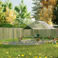 HKM-9476413 Large Walk-in Chicken Coop with Galvanized Wire, Waterproof and UV-Resistant Cover, 10' L x 20' W x 6.56' H