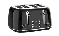 HKM-947667 Electric 4-Slice Toaster with Defrost and Reheat Functions, Ideal for Home Use