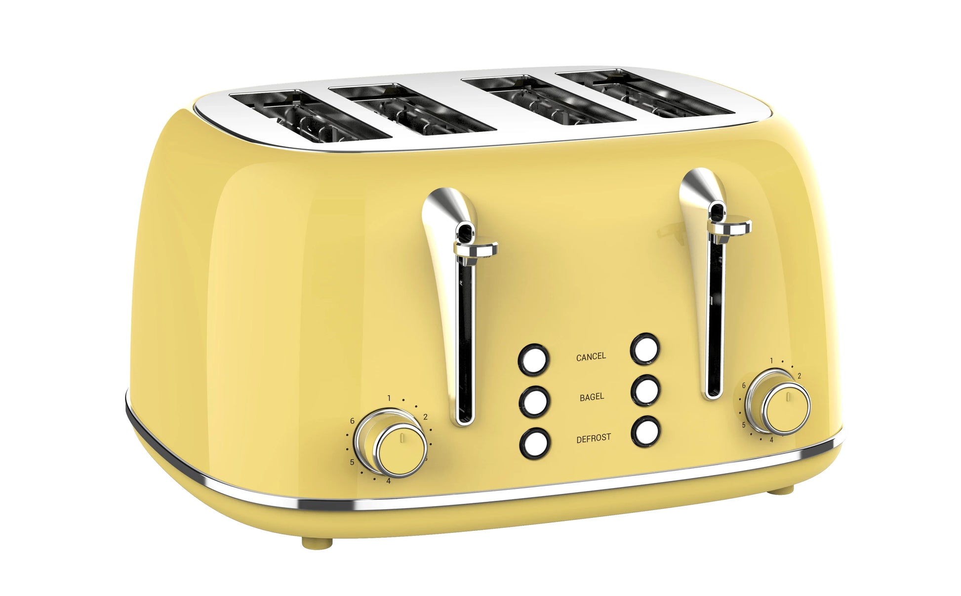 HKM-947667 Electric 4-Slice Toaster with Defrost and Reheat Functions, Ideal for Home Use