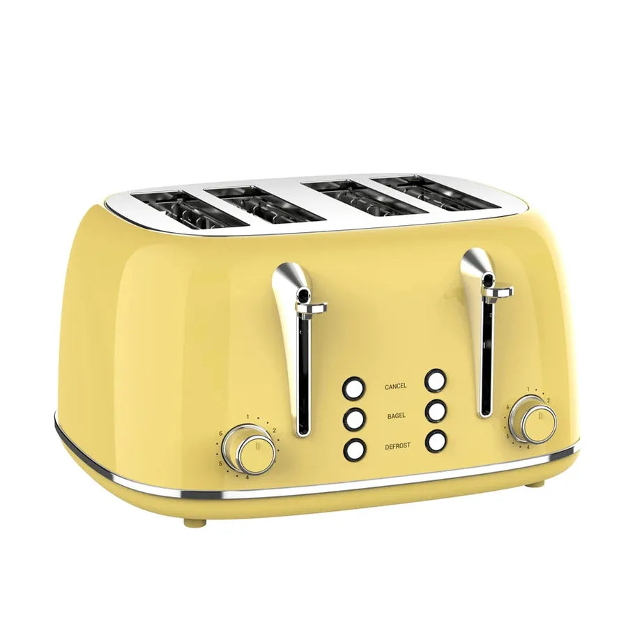 HKM-947667 Electric 4-Slice Toaster with Defrost and Reheat Functions, Ideal for Home Use