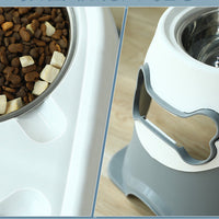 HKM-9476925 Stainless Steel Dog and Cat Feeding Bowl with Anti-Overturn Design, Double Bowl in Multiple Color Options