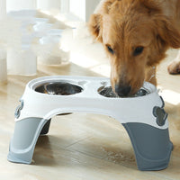 HKM-9476925 Stainless Steel Dog and Cat Feeding Bowl with Anti-Overturn Design, Double Bowl in Multiple Color Options