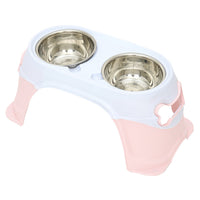 HKM-9476925 Stainless Steel Dog and Cat Feeding Bowl with Anti-Overturn Design, Double Bowl in Multiple Color Options