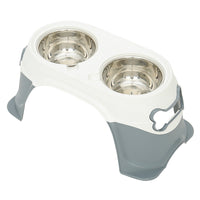 HKM-9476925 Stainless Steel Dog and Cat Feeding Bowl with Anti-Overturn Design, Double Bowl in Multiple Color Options