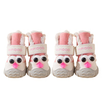 HKM-9477565 Warm Thick Cotton Dog Booties with Anti-Slip Sole for Winter Adventures