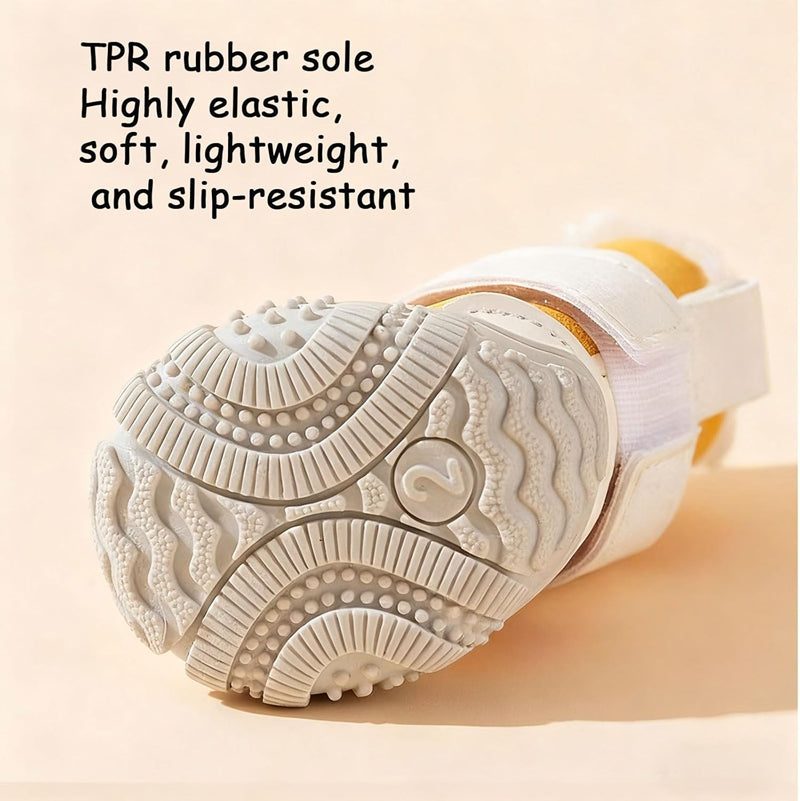 HKM-9477565 Warm Thick Cotton Dog Booties with Anti-Slip Sole for Winter Adventures