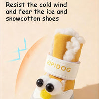 HKM-9477565 Warm Thick Cotton Dog Booties with Anti-Slip Sole for Winter Adventures