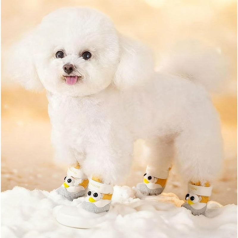 HKM-9477565 Warm Thick Cotton Dog Booties with Anti-Slip Sole for Winter Adventures