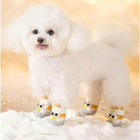 HKM-9477565 Warm Thick Cotton Dog Booties with Anti-Slip Sole for Winter Adventures