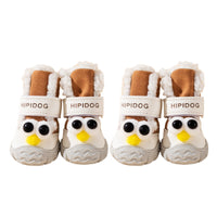 HKM-9477565 Warm Thick Cotton Dog Booties with Anti-Slip Sole for Winter Adventures