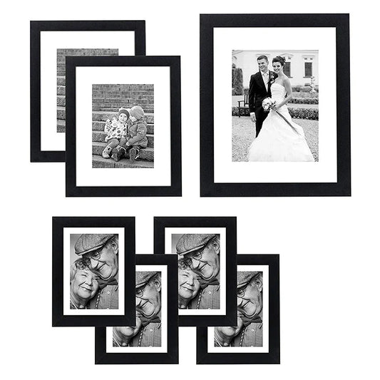 HKM-947795 A4 Size Black MDF Photo Frame for Wall Hanging and Freestanding Display